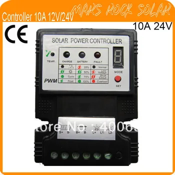 

10A 12V/24V PWM Solar System Regulator with LED Display,Auto Identify Voltage,Temperature Compensate,Work for Home System& Light