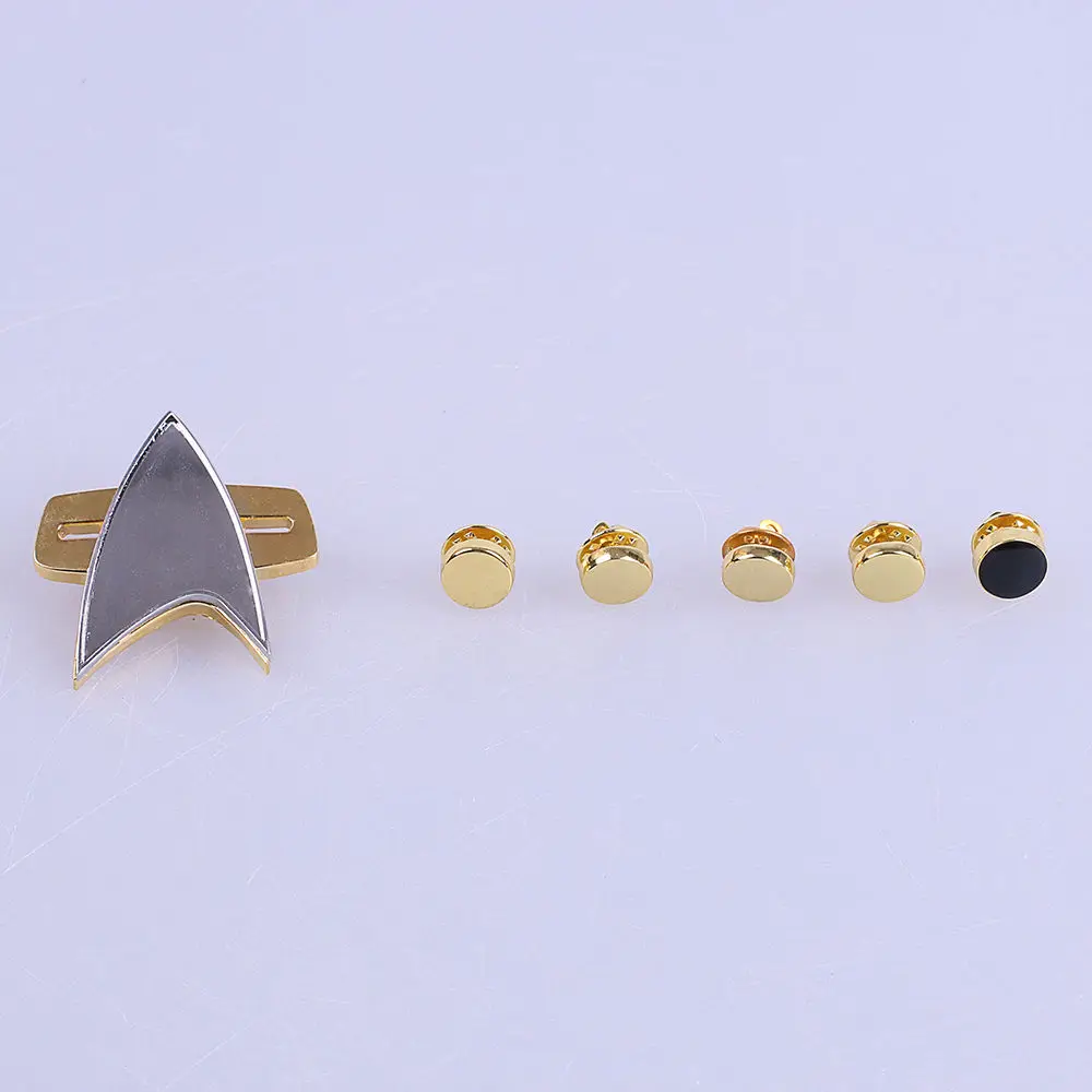 ST Badge Star Voyager Communicator The Next Generation Metal Badges Pin&Rank Pip/Pips 6pcs Set Cosplay Prop