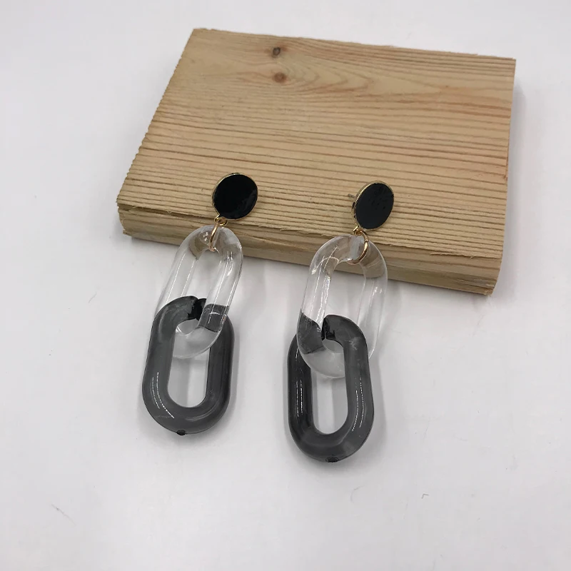 

Kara&Kale Boho Fashion Jewelry Gothic Black and White Resin Rings Beads Drop Earings Vintage Gold Earrings For Women ED019