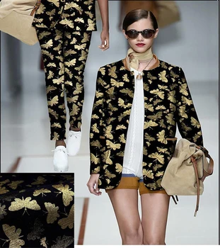 

145cm width fashion Butterfly style Metallic Jacquard Brocade Fabric,3D jacquard yarn dyed fabric for Womens Coat Dress Skirt