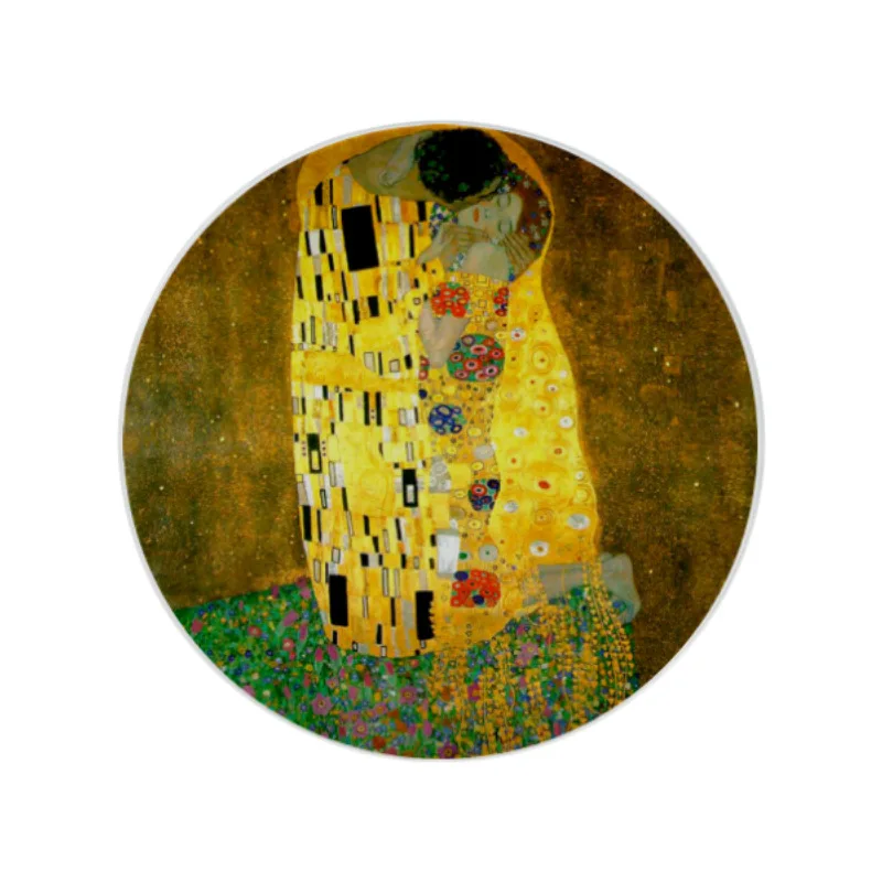 Klimt картина подвесная Тарелка настенная декоративная тарелка Керамика ремесло стол дисплей Европейский Декор круглая пластина Густав Климт поцелуй пункт