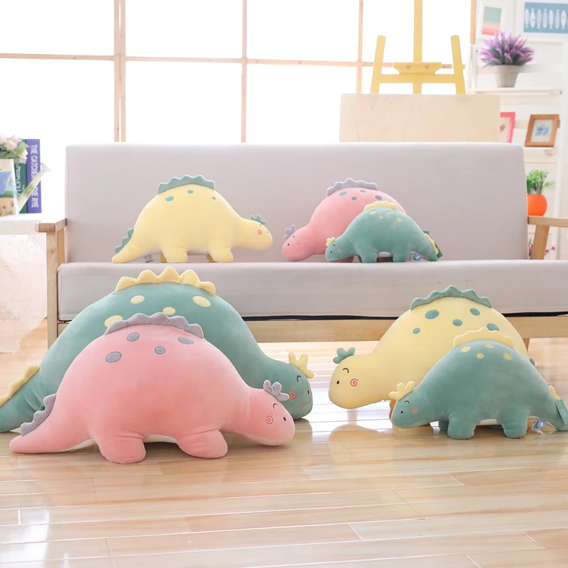 

Cartoon Dinosaur Stuffed Toy Soft Dino Animals Doll Kids Huggable Elastic Plush Ultra Soft Dino Pillow 30cm/45cm/65cm/85cm