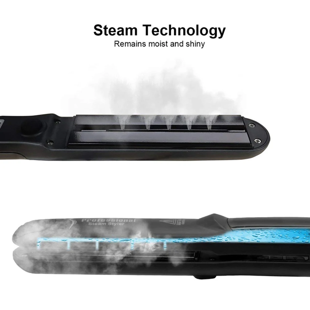  Professional Hair Straightener Curler Salon Steam Mini Tourmaline Ceramic Vapor Straightening Flat 