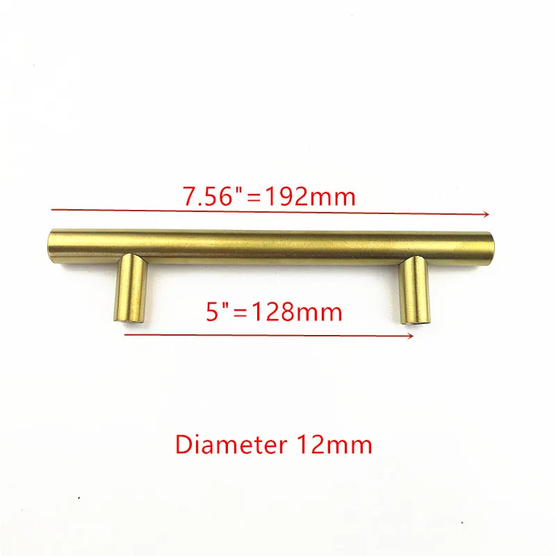 Диаметр 10 мм матовый черный 12 мм золотой цвет sqaure 12*12 мм черная дверца кухонного шкафа Ручка из нержавеющей стали "~ 24" - Цвет: 12 7.56inch 128mm