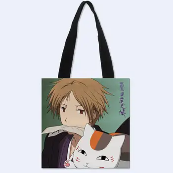 

New arrival Custom Natsume Yuujinchou printing Canvas Shoulder Bag Women Handbag Shopping Bag Female Canvas Beach Bag Tote
