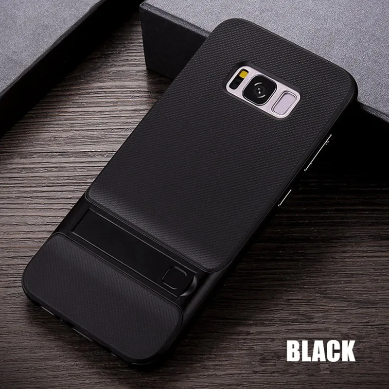 QINUO-Hard-PC-Frame-TPU-Case-For-Samsung-S8-S9-Plus-Cover-Hybrid-TPU-PC-Stand (7)