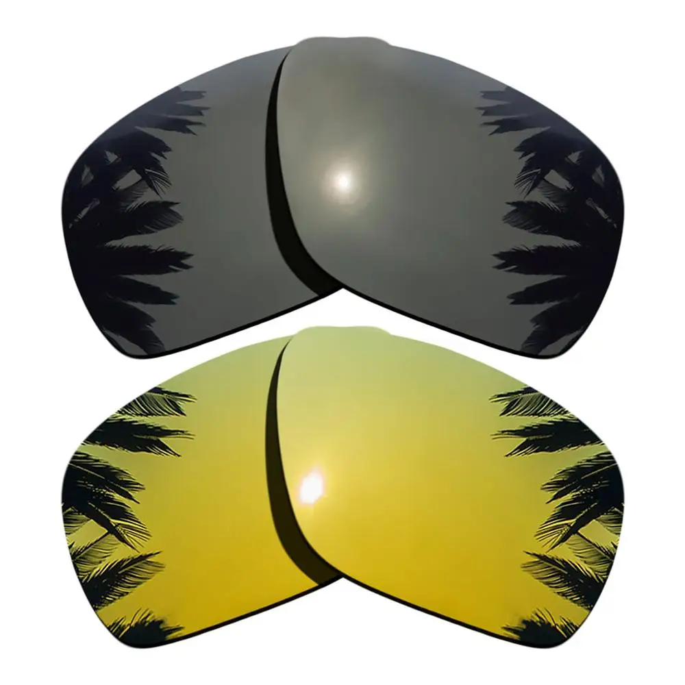 Поляризованные зеркальные линзы для замены покрытия для солнцезащитных очков-Оукли отправка 1 рамка разных цветов - Цвет линз: Black-24K Gold
