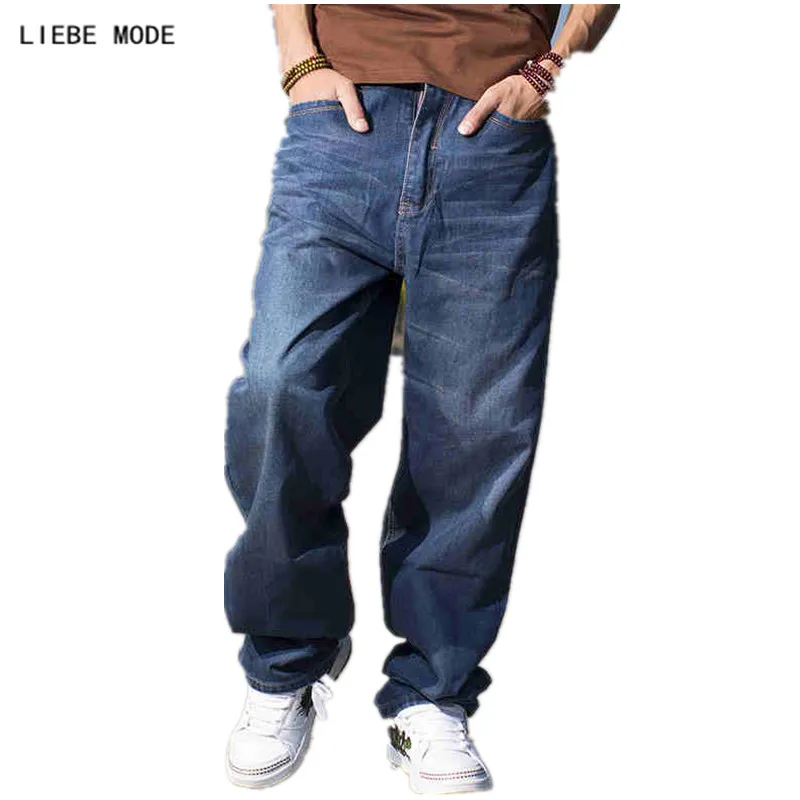 

Mens Baggy Jeans Hip Hop Relaxed Jeans Men Heavy Denim Jeans Bell Bottom Pant Men's Dark Blue Loose Skateboard Trouser Plus Size