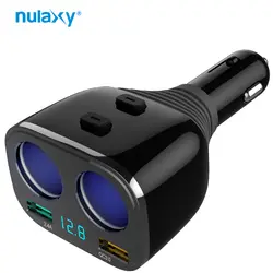 Nulaxy автомобильное зарядное устройство Quick Charge 3,0 Dual QC 3,0 USB Автомобильное зарядное устройство со светодио дный ным дисплеем 80 Вт 2 способа