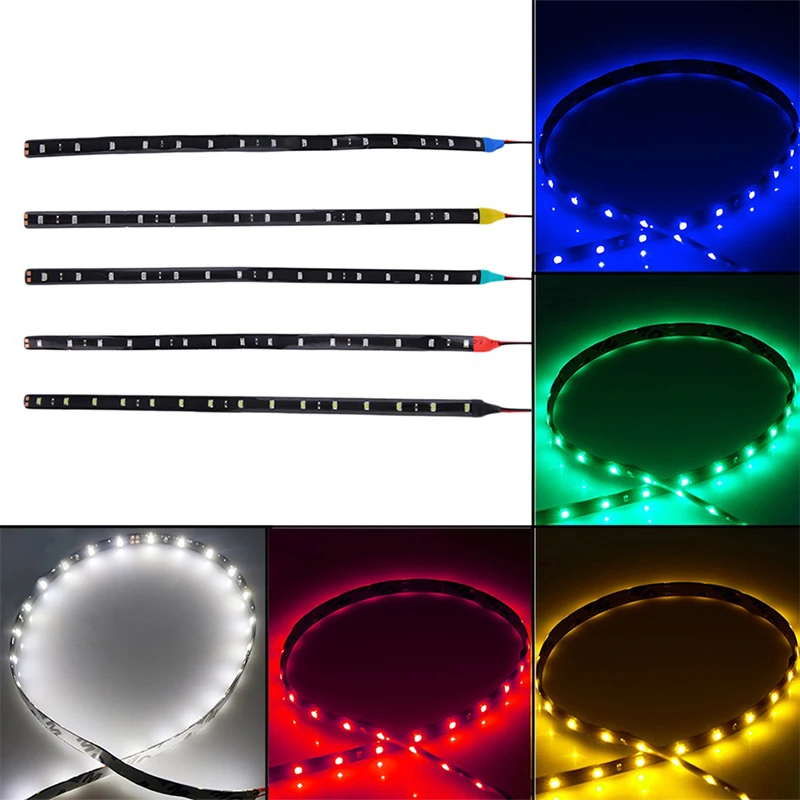 

5W 15 LED Waterproof Flexible Car Strip Light Motor Home DIY Lamps DC12V 30cm Indoor New Year Xmas Wedding Decoration#87190