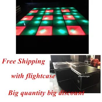 

Free shipping 4pcs/lot with flightcase dmx dance floor led 1m*1m 10mm acrylic cover dance floor for sale