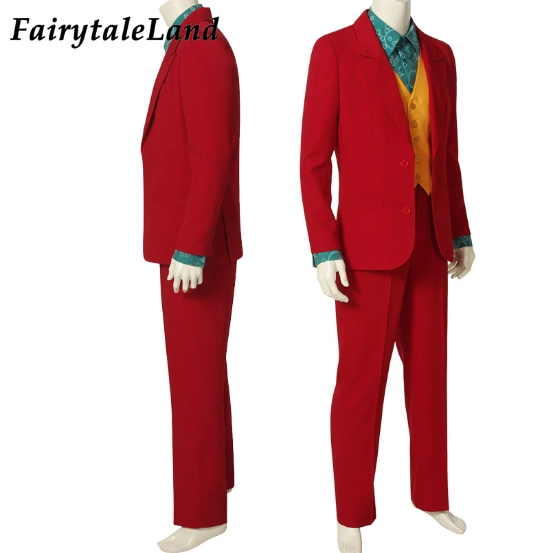 Ceny 2019 film Joker Arthur Fleck przebranie na karnawał fantazyjne karnawałowe kostiumy na Halloween Batman Cosplay kostium jokera czerwony garnitur