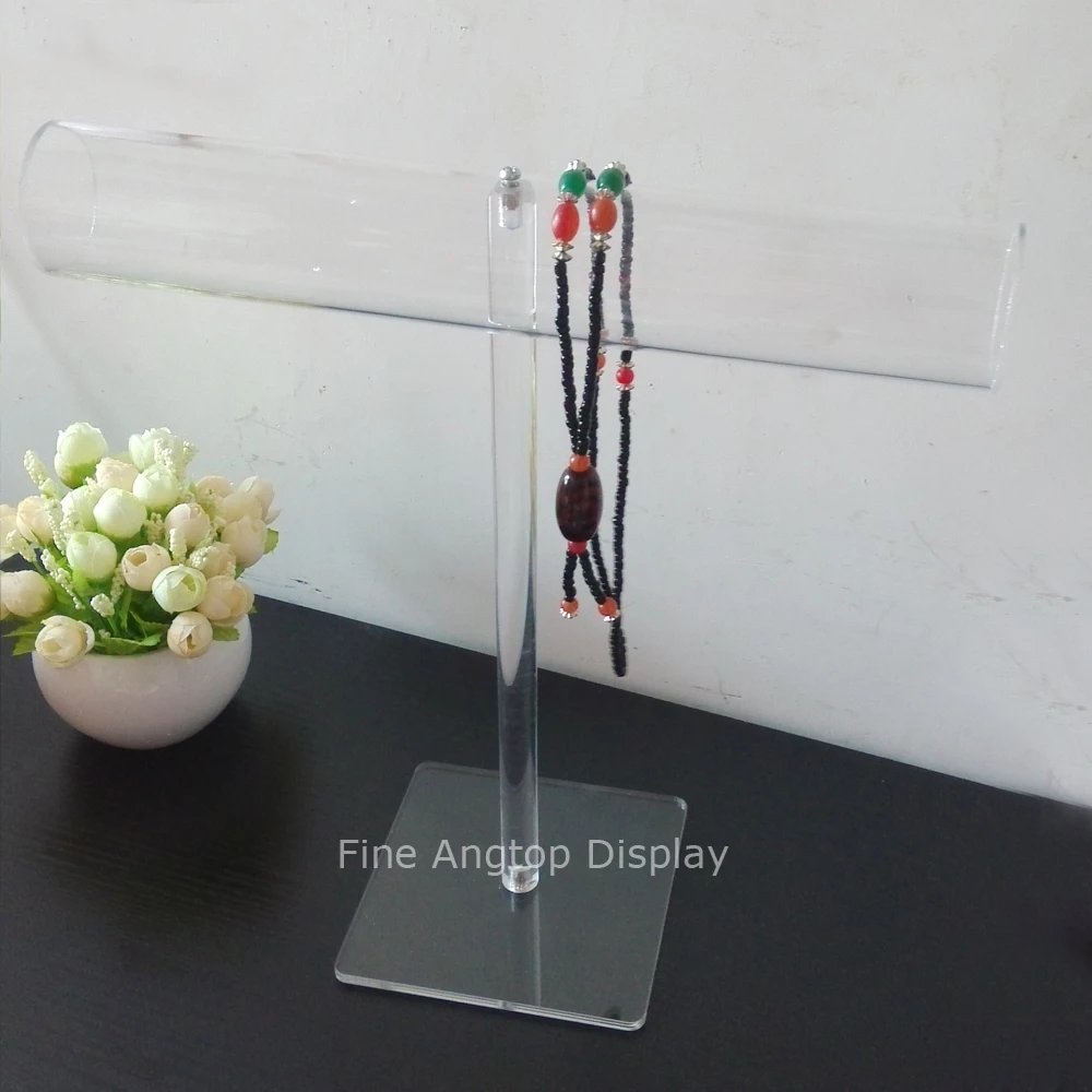 Quality clear acrylic tube display bracelet necklace jewelry t bar stand holder detachable detachable acrylic model car display case jewelry toy display box