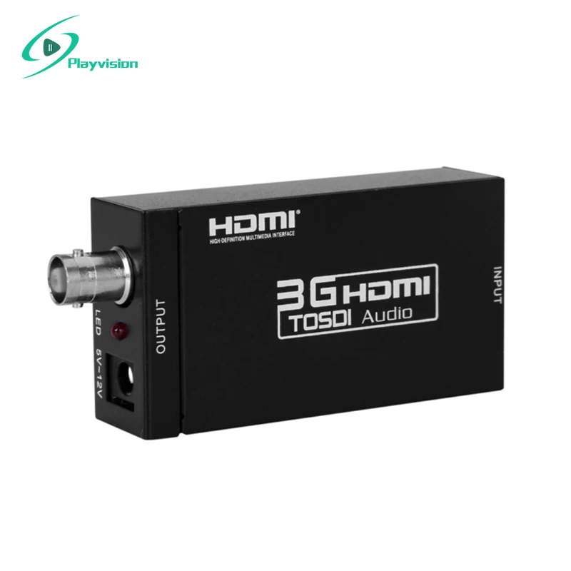 

PLayvision High Quality HDMI to 3G SDI Converter or 3G SDI to HDMI Allows HDMI Signals to Be Shown on SDI Display Black Color