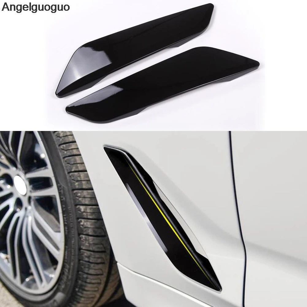 Black Car Side Air Flow Fender outlet Cover Trim Sticker Decoration Auto Accessories  For 2017 2018 BMW 5 series G38 G30