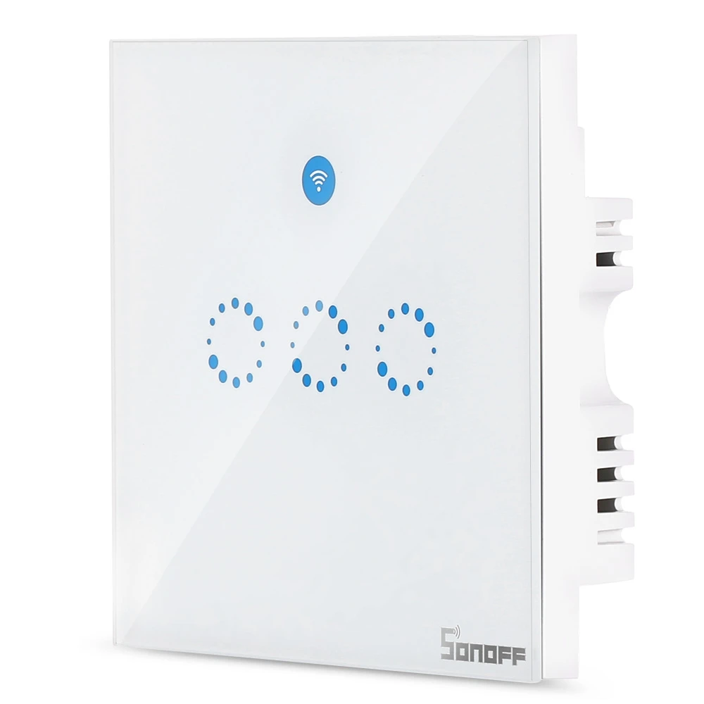 

SONOFF T1 3 Gang WiFi and RF 86 Type Smart Wall Touch Light Switch Smart Home Automation Module Remote Control Smart Switch