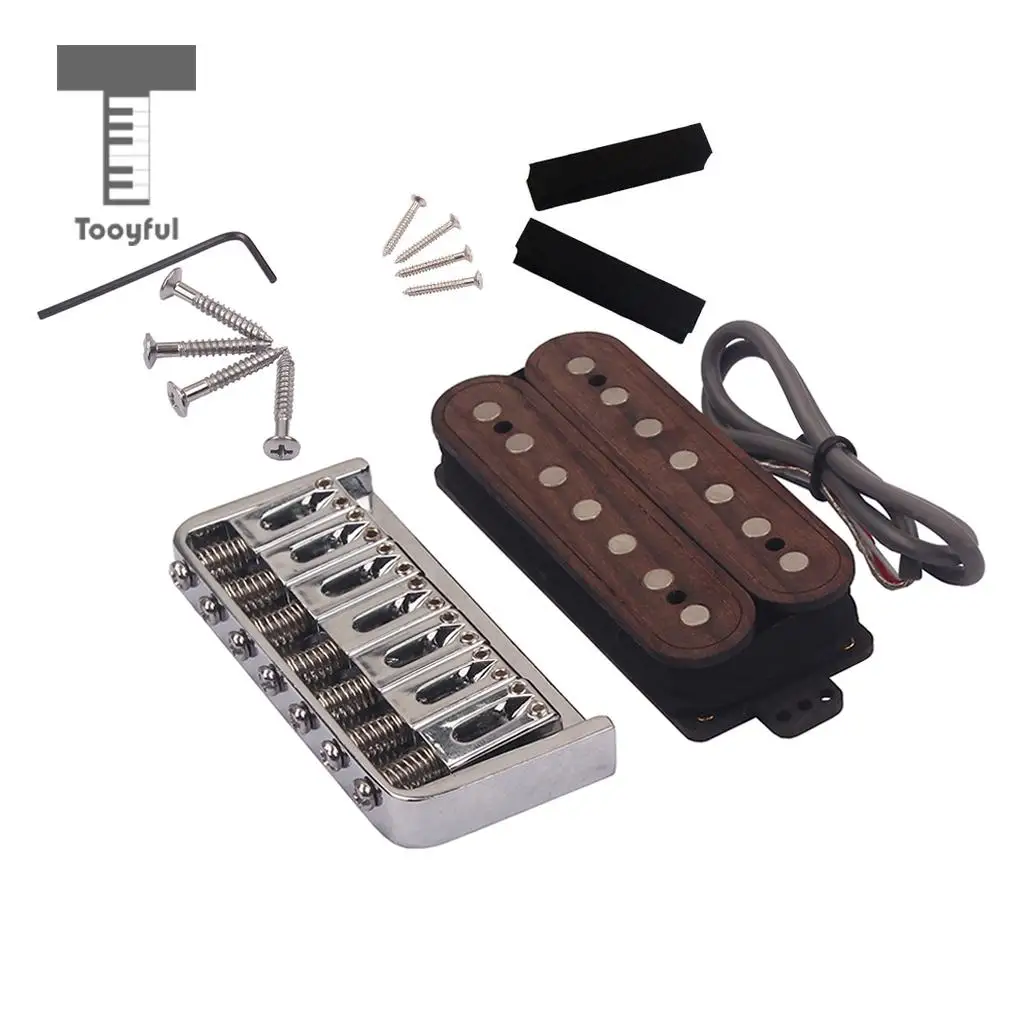 

Tooyful Replacement Double Coil Humbucker Pickup Rosewood w/ Bridge Screws for 7-String ESP Guitar