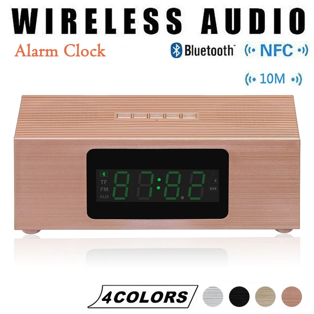 

New-look Alarm Clock Bluetooth Speaker with Screen Desktop Audio Wireless clear bright bedroom alarm clock FM playback TF card