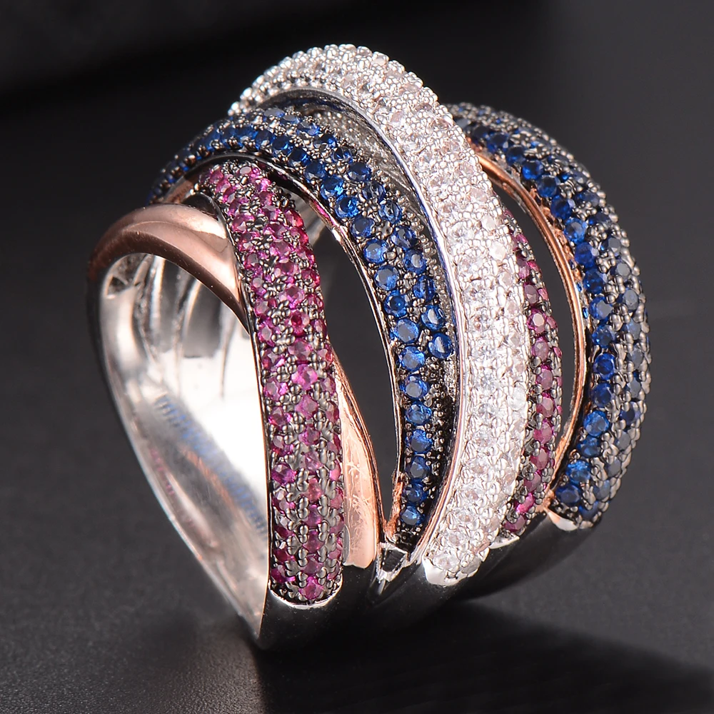 Роскошные обручальные кольца Naija с геометрическим крестом и кубическим цирконием, ювелирные изделия для женщин