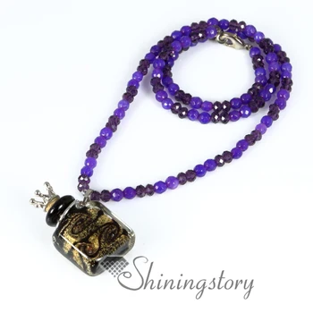 

oblong glitter essential oil diffuser necklaces wholesale handcrafted glass essential oils jewelry essential oil diffuser