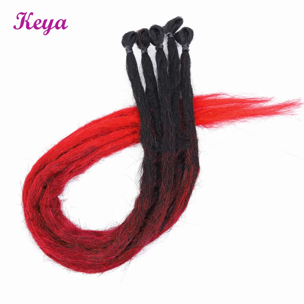 

Synthetic Dread Extensions Pink Blue Ombre Crochet Hair 24 Inch Handmade Dreadlocks Extensions For Women