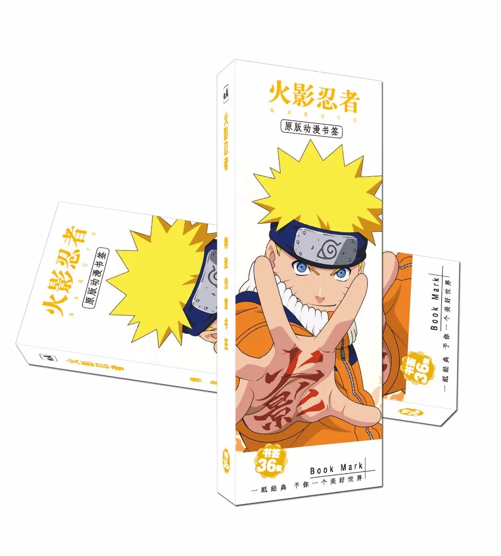 

36 Pcs/Set Japanese Anime Naruto Paper Bookmark Stationery Bookmarks Book Holder Message Card Gift Stationery