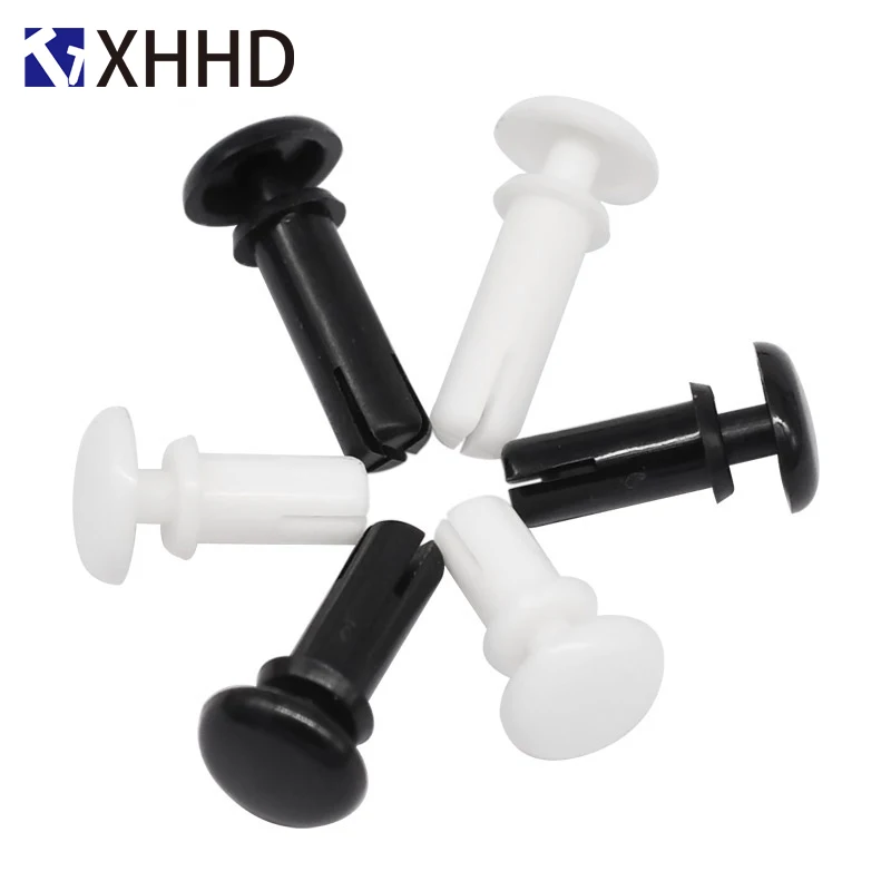 

R6 Black White Nylon R Type Expansion Rivet Nut Buckle Clip Plastic PC Board Fan Rivet Hole Diameter 6.1mm
