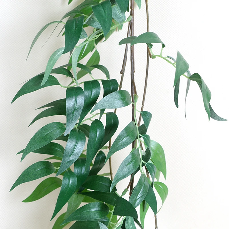 JAROWN Artificial Willow Leaf Plant Vine Wedding Ceiling Winding Layout Rattan Hotel Window Decorations Home Decor Fake Flowers (3)