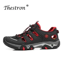Summer Mens Hole  Sandals Rubber Sole Trekking Sandals Sneakers Black Gray Outdoor Walking Shoe Wearable Men Flats Sandals