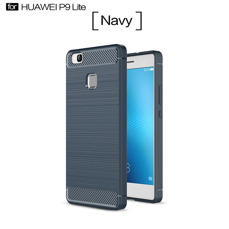carbon fiber brushed silicone case huawei P9 Lite (12)