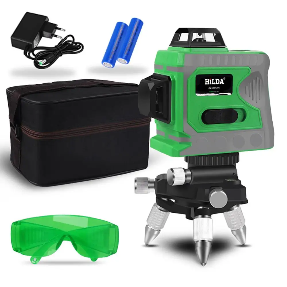 Laser Level Self-Leveling 360 Horizontal Vertical Cross Green Laser Beam Line Measuring Instrument 220V Waterproof dropship