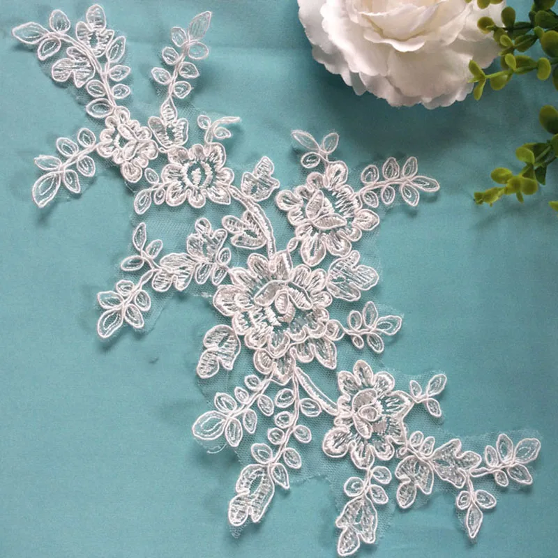 

10 Pieces High Quality Guipure Lace Applique Trim Embroidered Sewing Supplies DIY Ribbon Decoration For Lace Dress