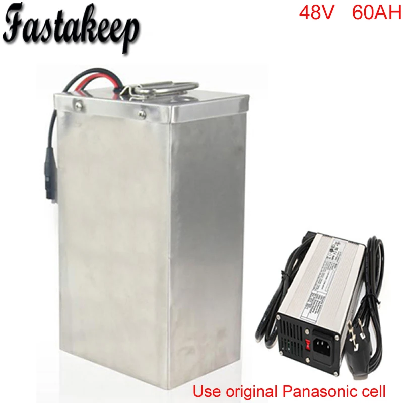 

Newest DIY 48V 60Ah 18650 Lithium Battery Pack 48V 2000W Electric Bike Battery with Charger BMS Stainless Case