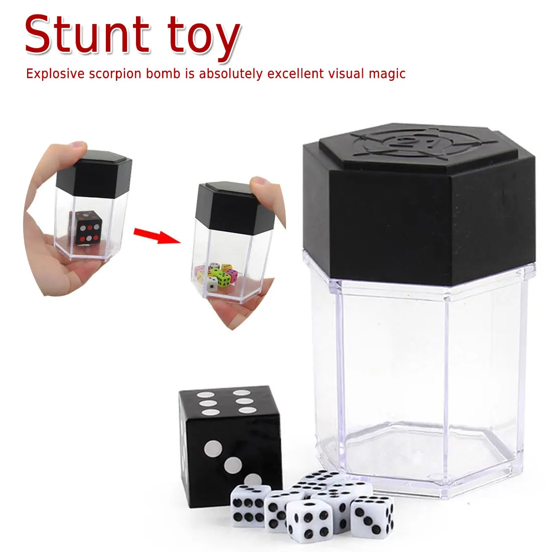 

1PC Close Up Magic Trick Joke Prank Toy Children Kids Gift Magic Trick Toys Big Explode Explosion Dice