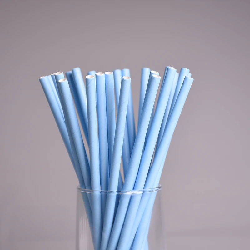 Buy 25pcs/lot Light blue Drinking Straws Solid Color