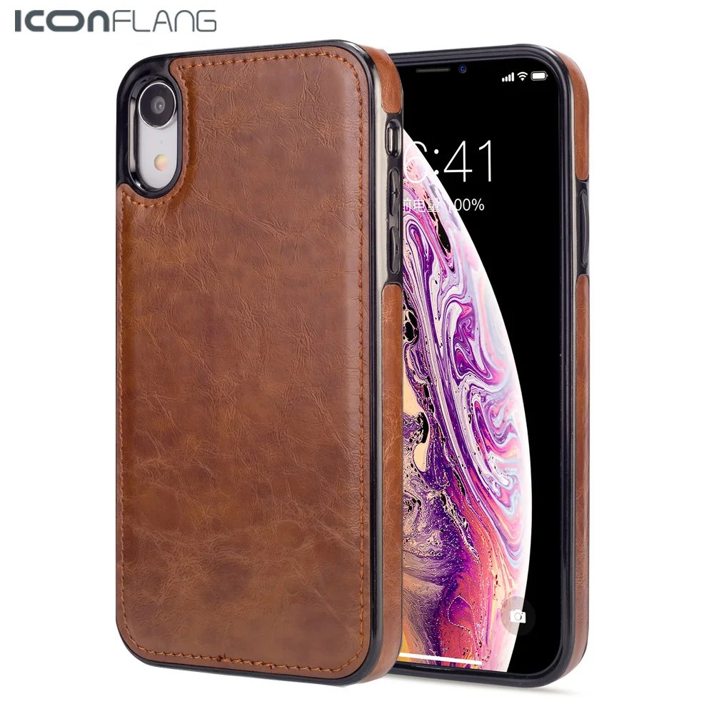 Винтажный чехол из искусственной кожи для iPhone X XS XR Max автомобильная магнитная