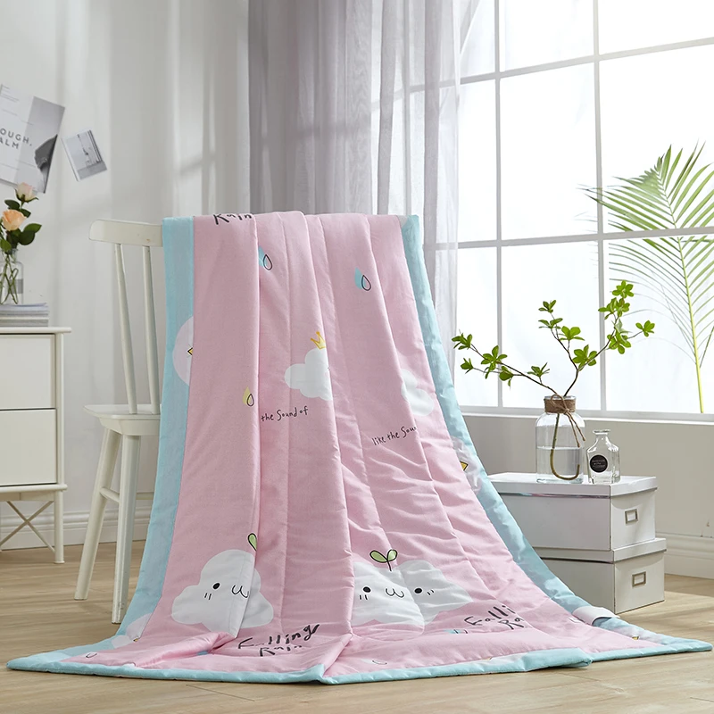 

Clouds print Quilt air-condition Thin Comforter summer Throws Blanket No pillowcase twin queen full double Size