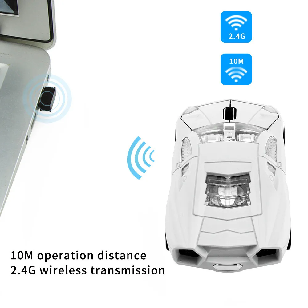 Wireless Mouse 3D Sport Car Shape Optical Computer Mause2.4Ghz 1600DPI Mini Car Mice With USB Receiver For Laptop PC Desktop