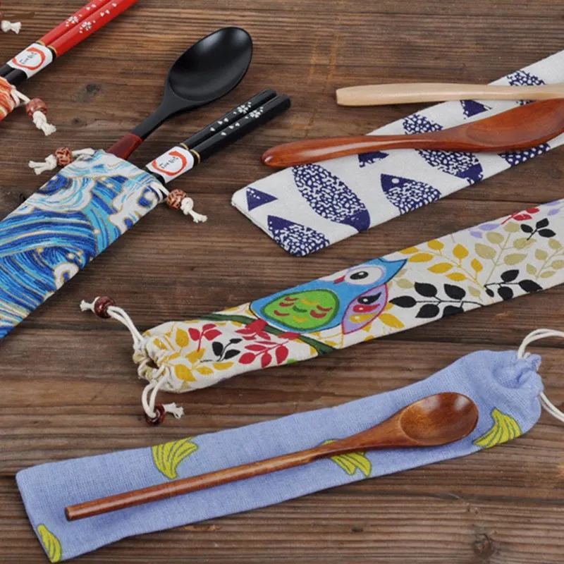 

Japanese Tableware Storage Bag Bundle Pocket Rope Bag Cutlery Bag Chopsticks Set