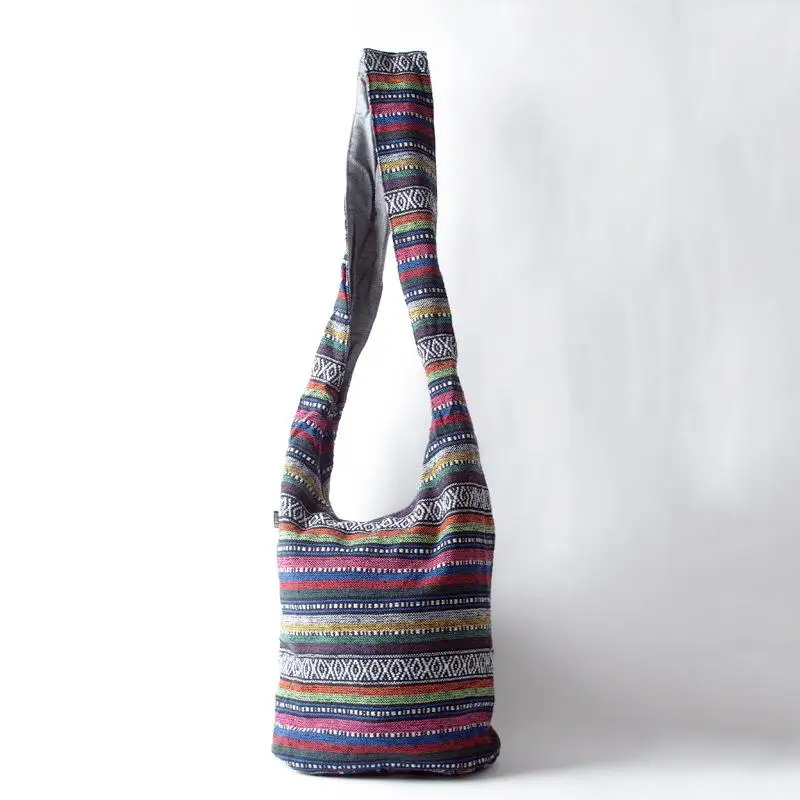 

New Arrival Denim Women Shopping Travel Bag Bucket Large Capasity Female Handbag National Print Crossbody Bag For Lady