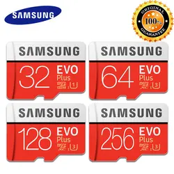 100% SAMSUNG Новый U3 Micro SD 256 GB/128 GB/64 GB SDXC U1 32 GB/16 GB SDHC Class10 TF карты памяти CF C10 Microsd флэш-карт флешки