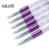 AKiHi 5-20mm Nail Art Line Painting Brushes Crystal Acrylic Thin Liner Drawing Pen Manicure Tools UV Gel ► Photo 1/5