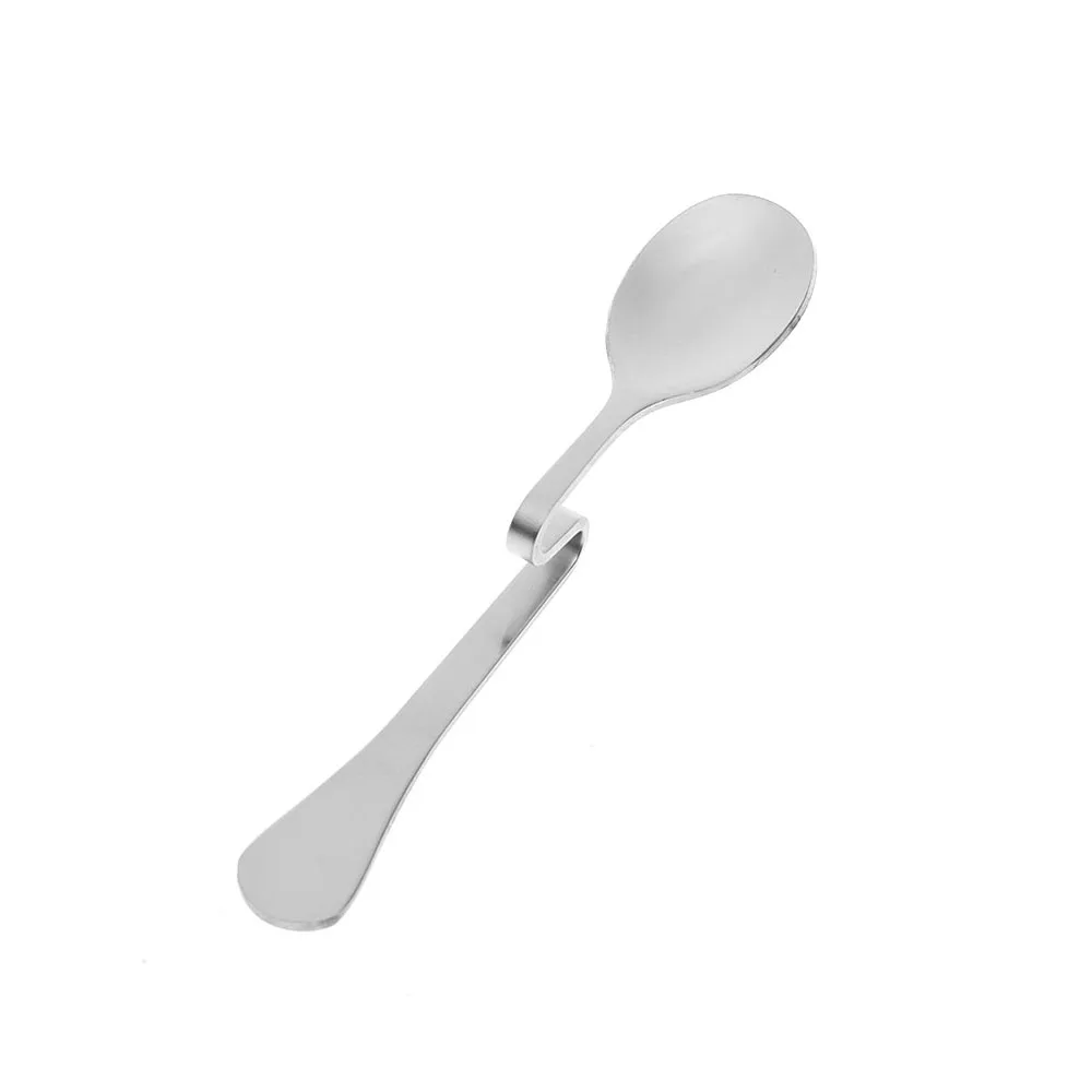 Cute Unique Curved Hanging Tea Coffee Spoon Stainless Steel Stirring Spoon Dessert Tea Ice Cream Spoon Kitchen Accessories - Color: 11 CM