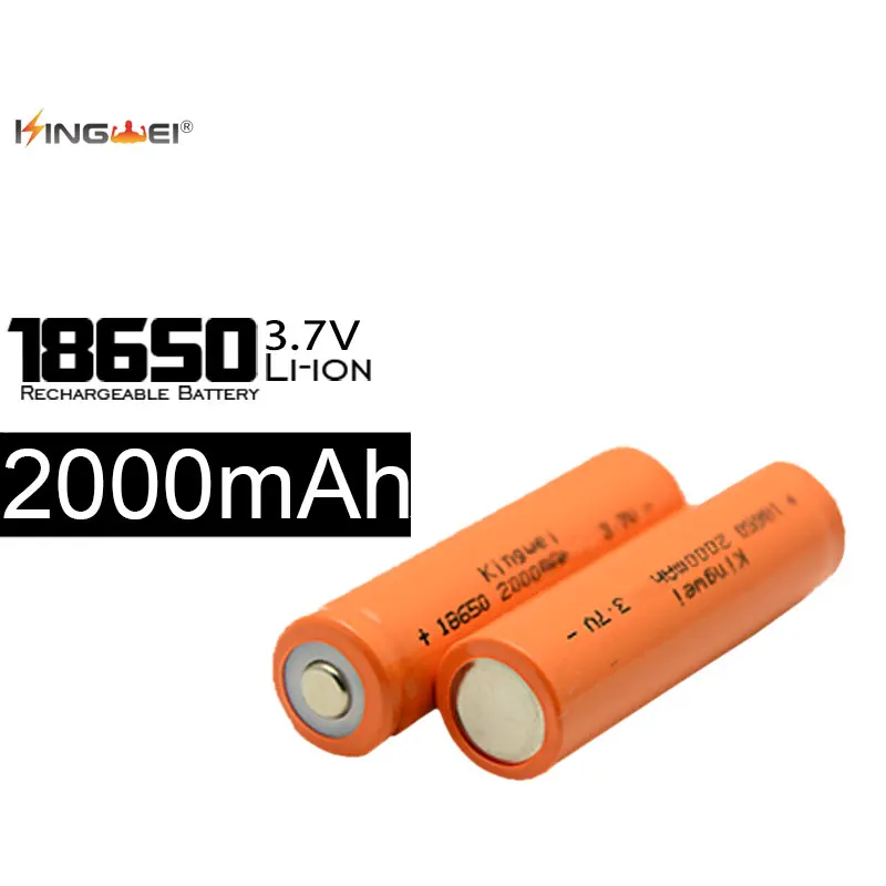 

10pcs/lot Kingwei 18650 Batteries 3.7v 2000MAH Rechargeable for Laser Pen Flashlight Powerbank cigarettee Toy