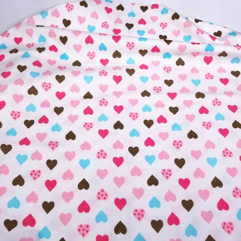 Printed Heart Shape 40s Cotton Knitted Jersey Fabric for DIY baby clothes bibs coated bed sheets Cloth|Ткань| |