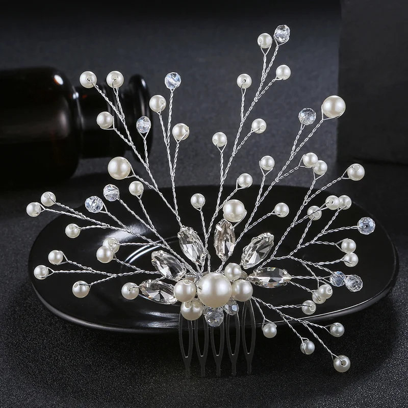 2019 Hot Selling Silver Hair Comb Trendy Ladies Headpiece Wedding Hair