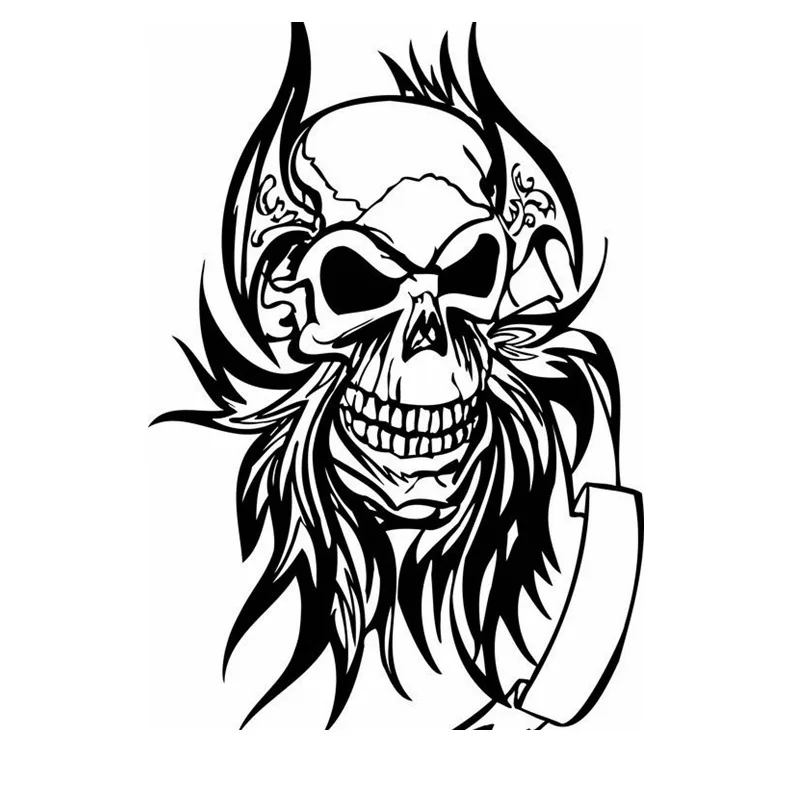 DCTAL Skull Halloween Dagger Sticker Punk Death Decal Terror Devil Poster Name Car Window Art Wall Decals Decor Mural | Дом и сад