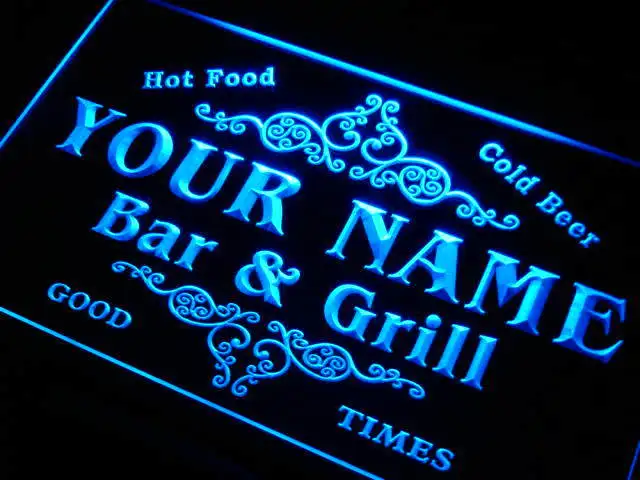 

u-tm Name Personalized Custom Family Bar & Grill Beer Home Gift Neon Light Signs with On/Off Switch 7 Colors 4 Sizes