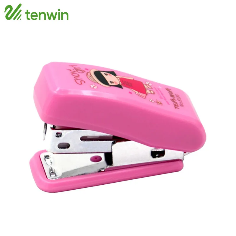 

TENWIN Mini Stapler Carton Cute Stapler With Staple Durable Labor Saving Student Paper Stapler 8180 For Children Kids