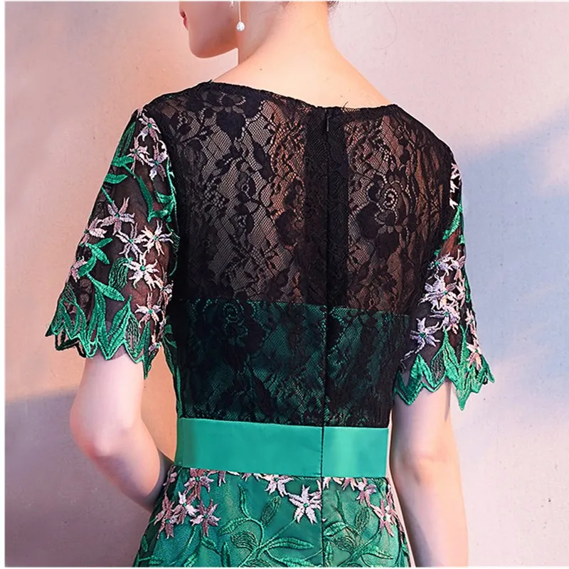 Ruthshen блестящее платье Robe De Soiree черные платья для выпускного кружева и зеленый